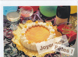 Postogram 219 F - Joyeuses Fêtes - Taart - Champagne - Postogram