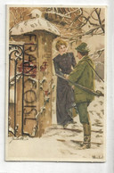 Jeune Femme Et Chasseur, Fusil. Signée Mailick - Mailick, Alfred