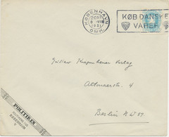 DÄNEMARK 1931 25Ö 60.Geburtstag Von König Christian X Kab.-Brief Mit Werbestempel „KOBENHAVN / OMK. / KOB DANSKE VARER" - Storia Postale