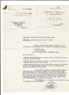 1962 MARSEILLE - COLONEL RENDU POUR JEAN BENE SENATEUR MAIRE A PEZENAS - SUR JOSEPH PELLICIER - MILITAIRE - Documents