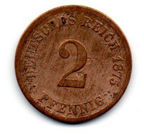 Allemagne -  2 Pfennig 1875 H TB - 2 Pfennig