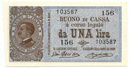 1 LIRA BUONO DI CASSA EFFIGE VITTORIO EMANUELE III 28/12/1917 QFDS - Otros