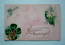 HEUREUX MARIAGE - Trèfle à 4 Feuilles - Anneaux - Receptions