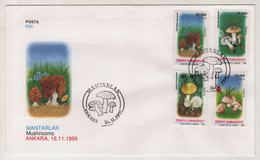 TURKEY,TURKEI,TURQUIE,MUSHROOMS 1995 FDC - Storia Postale