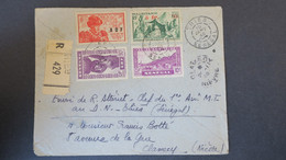 Lettre Recommandé De Thies Senegal 1946 Timbres Senegal Mauritanie Et Soudan ( 17 Timbres Voir Au Verso ) - Covers & Documents