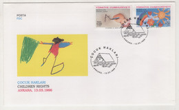 TURKEY,TURKEI,TURQUIE,CHILDREN RIGHTS 1996  FDC - Storia Postale