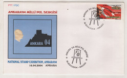 TURKEY,TURKEI,TURQUIE,NATIONAL STAMPS EXHIBITION ANKARA  2004  FDC - Cartas & Documentos