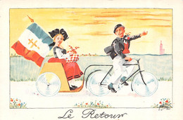 Satirique Patriotique 1944 Guerre 39/45-Propagande Alsace-Lorraine-Vélo-Drapeau Signé Henri ZISLIN Illustrateur-Dessin - Autres & Non Classés