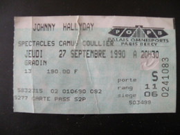 Billet Ticket Concert J Hallyday Paris Bercy 27/9/1990 - Concerttickets