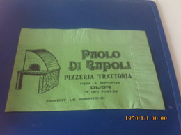 SERVIETTE PUBLICITAIRE PAPIER POUR  LE RESTAURANT DI NAPOLI A DIJON TRES ANCIENNE  TELEPHONE 6 CHIFFRES - Company Logo Napkins