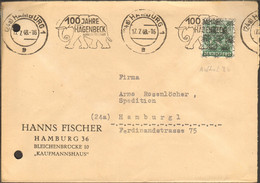 Bizone 16 Pfg.Netzaufdruck Auf Ortsbrief Aus Hamburg Serienstempel 100 Jahre Hagenbeck - Zone Anglo-Américaine