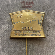 Badge Pin ZN010288 - Gymnastics Sokol Czechoslovakia Pardubice 1931 - Gymnastique