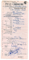 1959 BORDEREAU AUTO POUR PEUGEOT 3177X33 PORT BOU PUIGCERDA - SABATHIE MICHEL VILLA FERRIERE - Documents Historiques