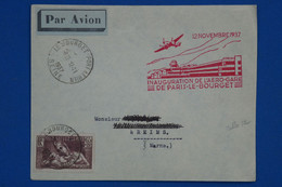 C FRANCE BELLE LETTRE ASSEZ RARE 1937 INAUG. AEROGARE LE BOURGET  POUR REIMS+ AFFRANCHISSEMENT PLAISANT - 1927-1959 Lettres & Documents