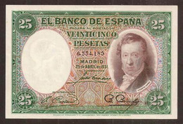 SPAIN. España. II Republica. 25 Pesetas 1931. Pick 81. - 25 Pesetas