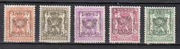 PRE604/608 Zonder Gom - Typografisch 1936-51 (Klein Staatswapen)