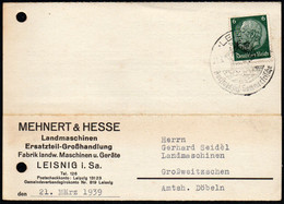 E9300 - Leisnig Mehnert & Hesse Landmaschinen - Nach Großweitzschen - Cartas