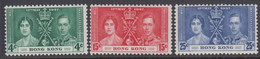 1937. HONG KONG. Coronation. Complete Set With 3 Stamps. Hinged. (Michel 136- 138) - JF418336 - Ongebruikt