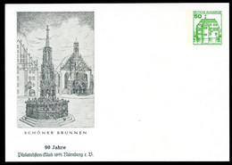 Bund PP104 B2/022 FRAUENKIRCHE SCHÖNER BRUNNEN NÜRNBERG 1981 - Private Postcards - Mint