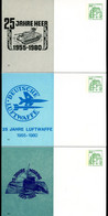 Bund PP104 C1/002-004 BUNDESWEHR HEER LUFTWAFFE MARINE Zusammenhängend 1980 - Privatpostkarten - Ungebraucht
