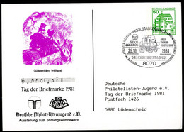 Bund PP104 C1/007-II ALTBAYRISCHES POSTSIGNAL Sost. Ingolstadt POSTKUTSCHE 1981 - Postales Privados - Usados