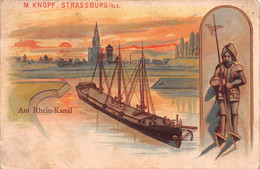 STRASBOURG-STRASSBURG-67-Bas-Rhin-Am Rhein-Kanal-Péniche-Bâteau-Batellerie-Canal-Berge-Dessin-Illustrateur - Straatsburg