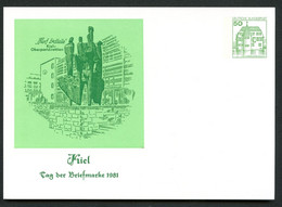 Bund PP104 C2/013 DENKMAL FÜNF ERDTEILE Kiel 1981 - Cartes Postales Privées - Neuves