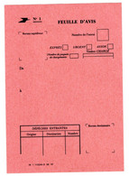 Document Interne La Poste Etiquette N°1 FEUILLE D'AVIS Pour Les Dépêches Et Objets Signalés - Documents Of Postal Services