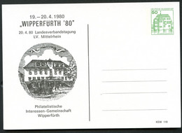 Bund PP104 D2/059 RATHAUS WIPPERFÜRTH 1980 - Private Postcards - Mint