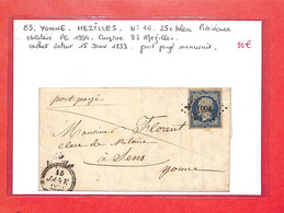 89 - YONNE-MEZILLES-  N°10-PC1994-cursive83 Mézilles  - Voir Descriptif De La Vente Avec Photo Du Scan- - 1849-1876: Periodo Clásico