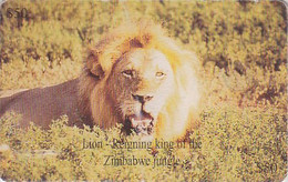 Télécarte Puce ZIMBABWE - ANIMAL - Félin LION - Feline Chip Phonecard - 557 - Simbabwe