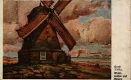 RATHENOW Künstlerpostk.Windmühle Auf Rügen Ernst Kolbe(1876-1945)geb.Marienwerder Gest.Rathenow Postst.1922 Rückersdorf - Rathenow