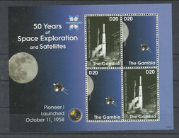 GAMBIA  ,  HOJA BLOQUE   TEMA ESPACIAL    MNH  ** - Afrika