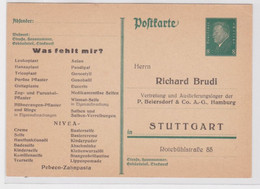 98009 DR Ganzsachen Postkarte P181 Zudruck Richard Brudi Beiersdorf AG Stuttgart - Briefkaarten