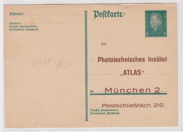 98006 Ganzsachen Postkarte P181 Zudruck Phototechnisches Institut Atlas München - Cartes Postales