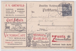 95855 DR Ganzsachen Postkarte PP11/G1 Reklame Berlin Firma F.V.Grünfeld 1900 - Entiers Postaux