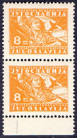 YUGOSLAVIA - JUGOSLAVIA - ERROR  " WIDE + NARROW NUMBER " PAIR  PARTISANS - **MNH - 1947 - RARE - Non Dentelés, épreuves & Variétés