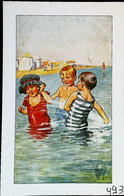 ► Natation (Swimming) -  Petits Baigneurs Illustration - Reproduction Retro 493 - Zwemmen