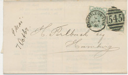 GB 1881 QV ½d Deep Green Pair, Rare Multiple Postage, Superb Used With Duplex Postmark „545 / NEWCASTLE-ON-TYNE“ (3VOD) - Cartas & Documentos