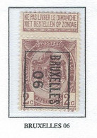 Préo Roulette 1906   -   COB 55  TYPO -  (2c. Brun BRUXELLES  06) - Rolstempels 1900-09