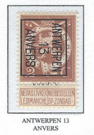 Préo  1913   -   COB 109 MNH TYPO -  (2c. Brun ANTWERPEN  13  ANVERS) (Pos B) - Tipo 1912-14 (Leoni)