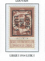 Préo  1914   -   COB 109 TYPO -  (2c. Brun LIEGE I  1914  LUIK I) (Pos B) - Typos 1912-14 (Löwe)