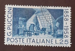 ITALIA REPUBBLICA 1958 G. PUCCINI - 1946-60: Used