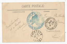 Marcophilie Cachet Hopital Complémentaire N64 Dinard 35 Pour Puiseaux Loiret 45 - 1915 - Guerre De 1914-18