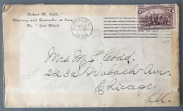 USA N°85 Sur Enveloppe De BUFFALO N.Y. 1894 Pour Chicago - (B2503) - Briefe U. Dokumente