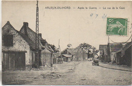 59 ARLEUX-du-NORD  Après La Guerre  - La Rue De La Gare - Arleux