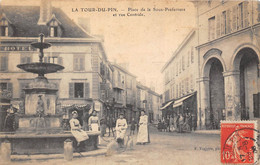 38-LA-TOUR-DU-PIN- PLACE DE LA SOUS-PREFECTURE ET RUE CENTRALE - La Tour-du-Pin