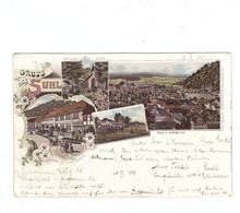 0-6000 SUHL, Lithographie 1898, Stutenhaus, Soolbad Ottilienquelle, Ottilienstein, Ortsansicht - Suhl