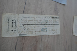 Lettre De Change Chèque Commercial  F.Bict Mercerie Avranches 1845 - Straßenhandel Und Kleingewerbe