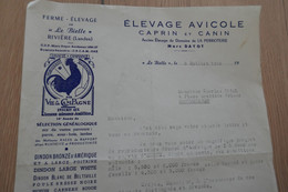 Facture Illustrée Agriculture Aviculture Dayot Le Bielle 1939 élevage Avicole - Landbouw